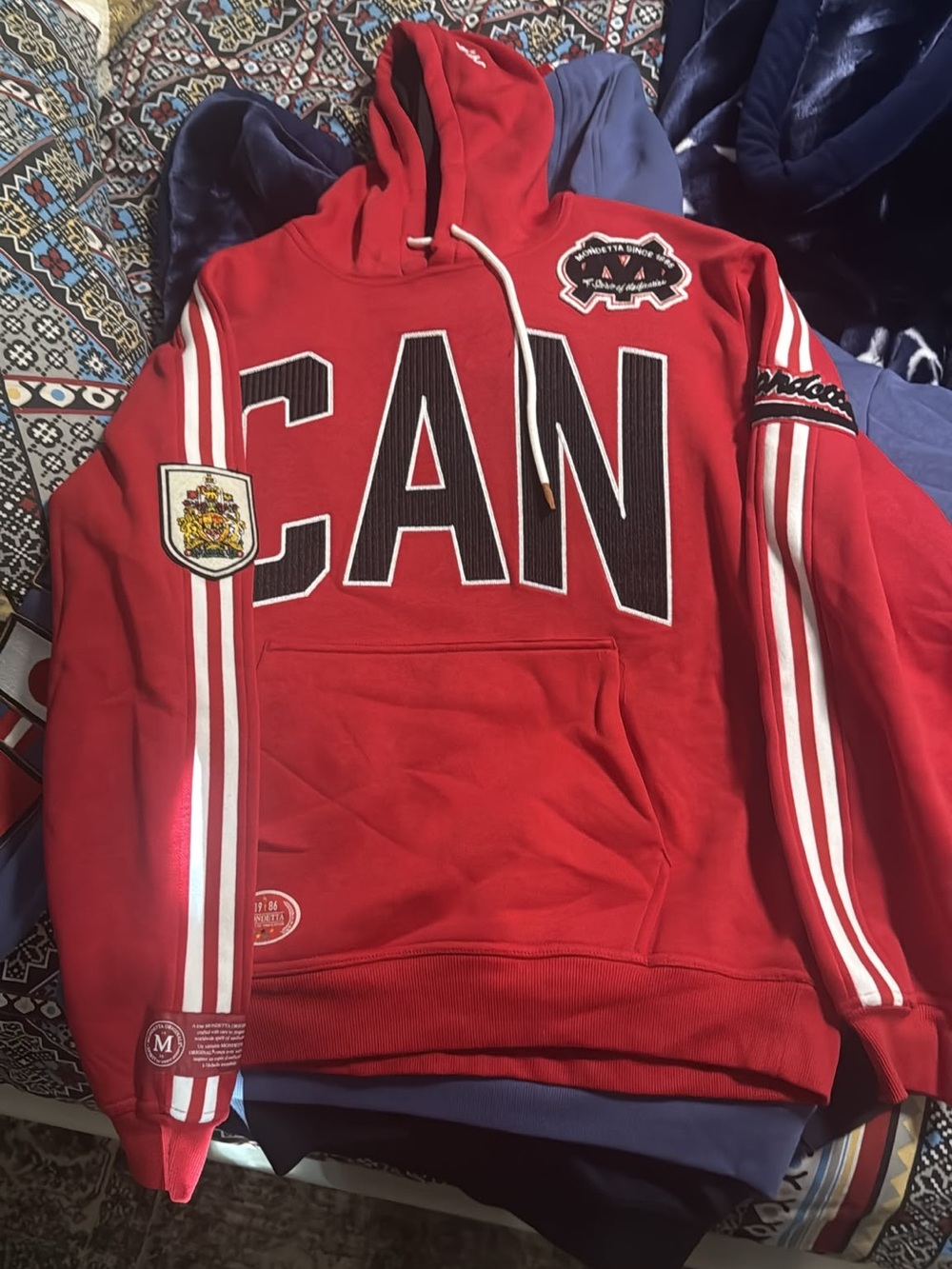 Mondetta Red CAN Appliqué Crewneck Hoodie